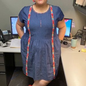 Denim baby doll dress